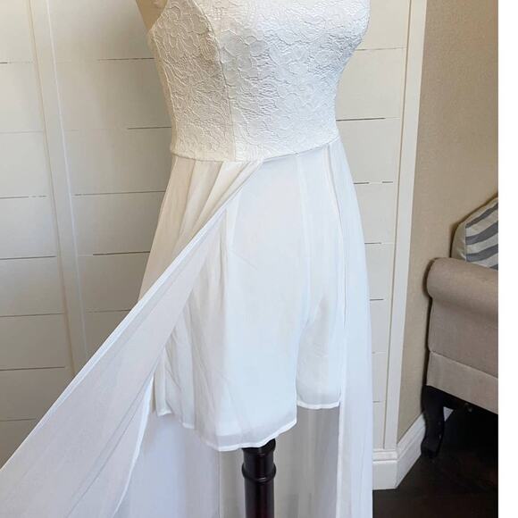 Lulus Love Speaks White Lace Halter Maxi Romper Wedding dress S - BNWT - Picture 12 of 16